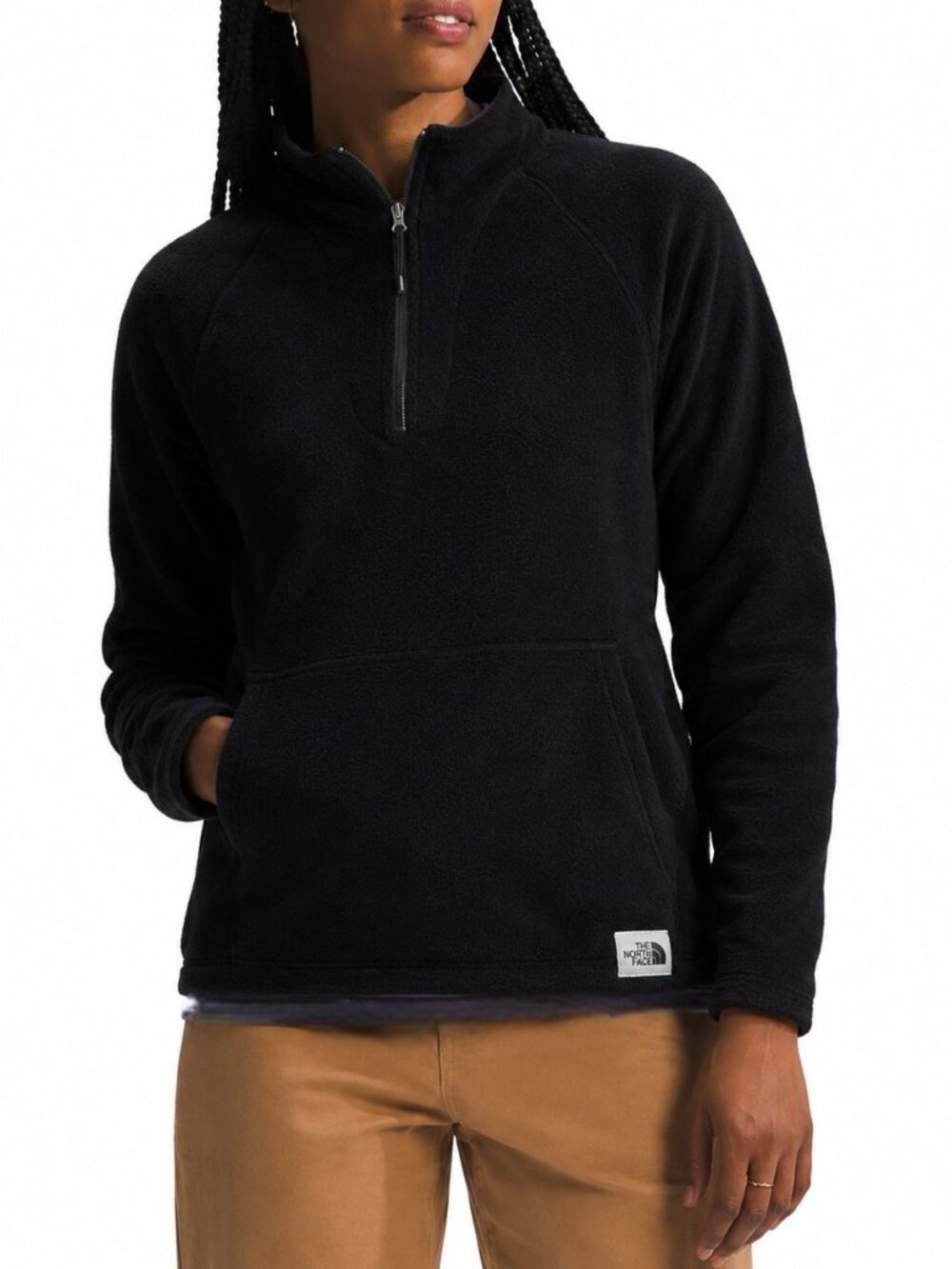 The North Face Women's 1/4 Osito Fleece Pullover Jacket Black Size Medium